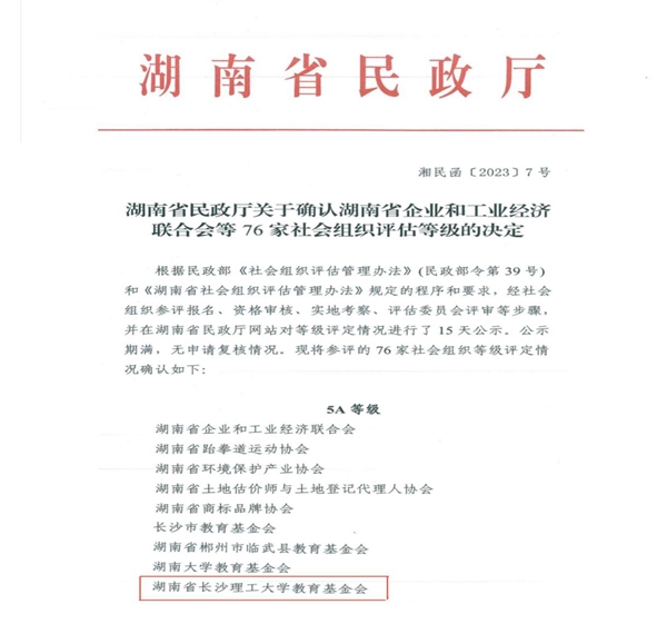 我校基金会获评“5A级社会组织”